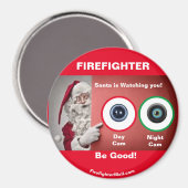FIREFIGHTER Santa beobachtet Sie! Magnet (Vorderseite/Rückseite)
