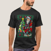 Firefighter Santa Claus Fireman Ugly Christmas Swe T-Shirt (Vorderseite)