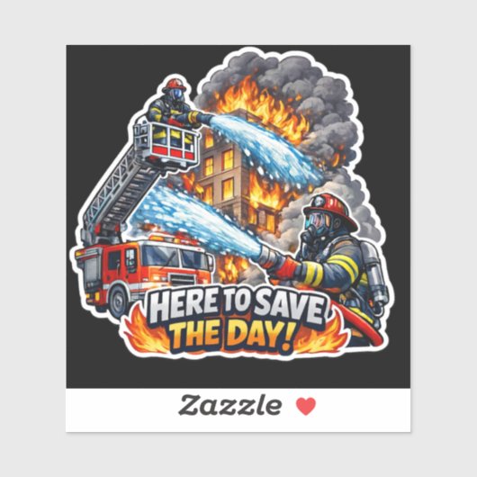 Firefighter Save the Day Sticker (Blatt)