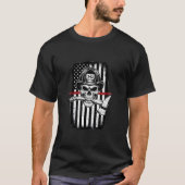Firefighter Skull Thin Red Line T-Shirt (Vorderseite)