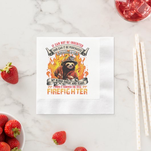 Firefighter Sloth Serviette (Beispiel)