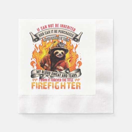Firefighter Sloth Serviette (Vorderseite)
