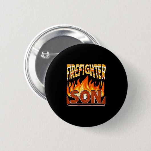 Firefighter Son Fireman Gift Proud Firefighter Quo Button (Vorne & Hinten)