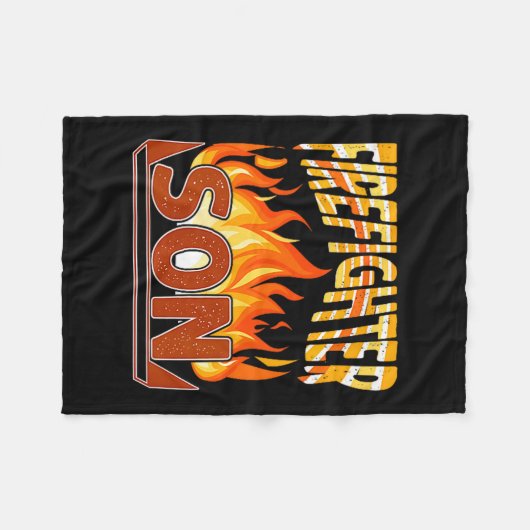 Firefighter Son Fireman Gift Proud Firefighter Quo Fleecedecke (Vorderseite (Horizontal))