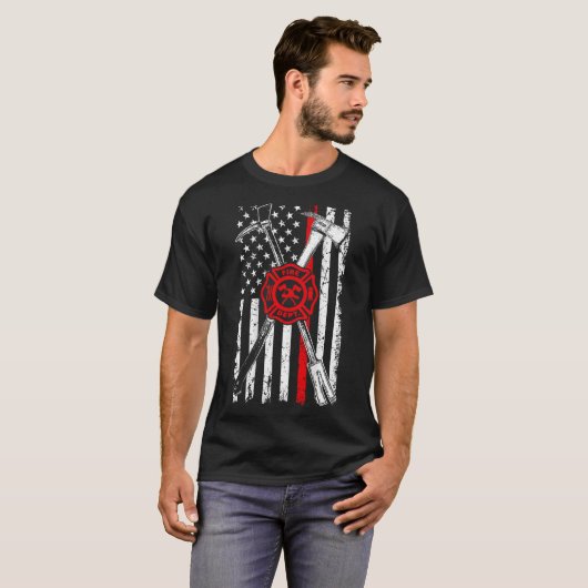 Firefighter Son Patriotic Geschenke Ax Halligan Th T-Shirt (Vorne ganz)