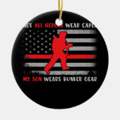 Firefighter Son T-Shirt Proud Firefighter Vater Ma Keramik Ornament (Vorne)