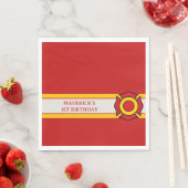 Firefighter Sound The Alarm 1st Birthday Serviette (Beispiel)