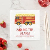 Firefighter Sound The Alarm Birthday Serviette (Beispiel)