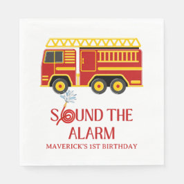 Firefighter Sound The Alarm Birthday Serviette
