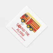 Firefighter Sound The Alarm Birthday Serviette (Ecke)