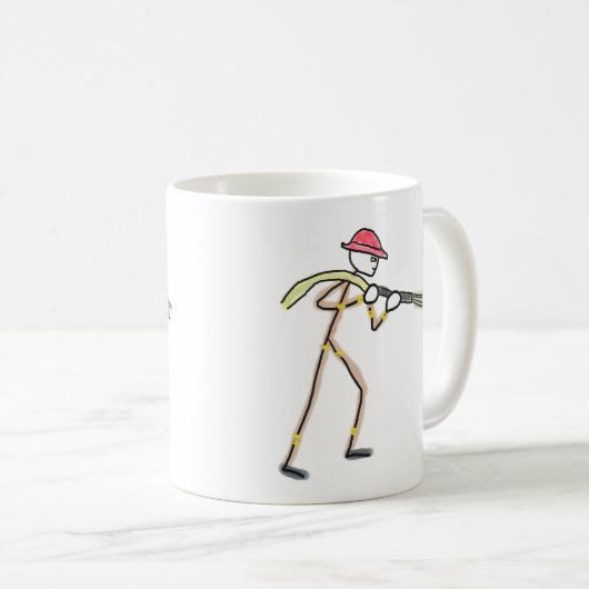 Firefighter Stickman Kaffeetasse (VorderseiteRechts)