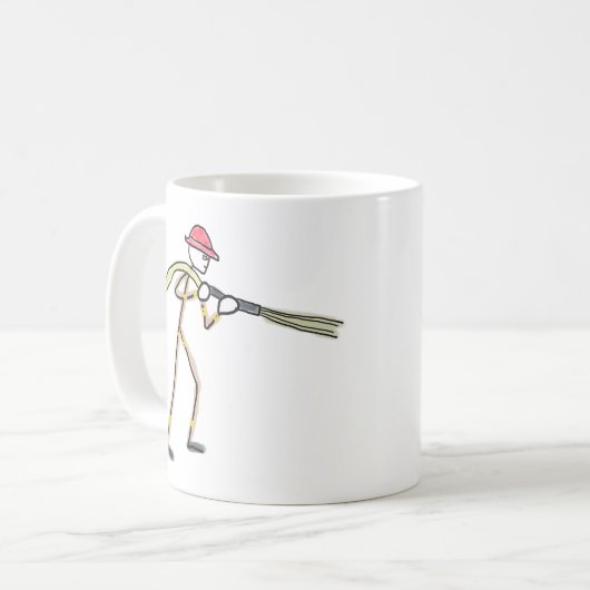 Firefighter Stickman Kaffeetasse (Vorderseite Links)