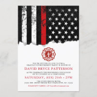 Firefighter Style American Flag Party White Einlad