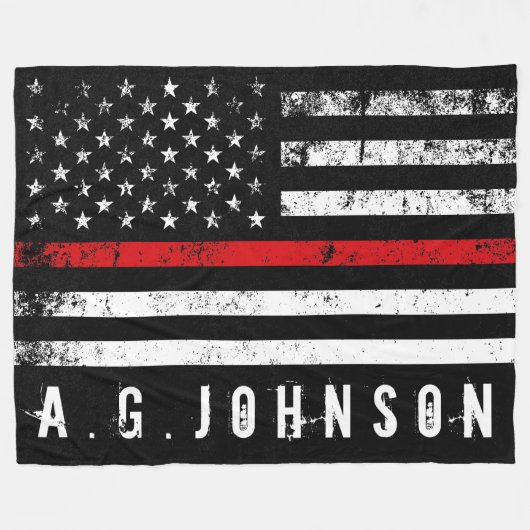 Firefighter Styling American Flag Full Custom Fleecedecke (Vorderseite (Horizontal))