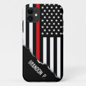 Firefighter Styling Out American Flag Custom Case-Mate iPhone Hülle (Rückseite)