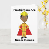 Firefighter Super Helden Black Danke Personalize Karte (Gelbe Blume)