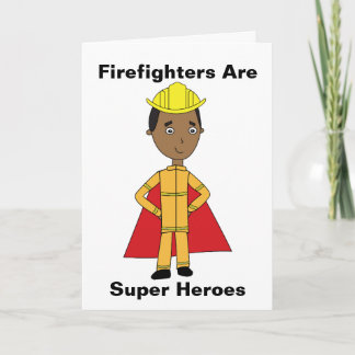 Firefighter Super Helden Black Danke Personalize Karte