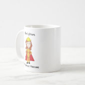 Firefighter Super Hero Female Personalize Kaffeetasse (Vorderseite Links)