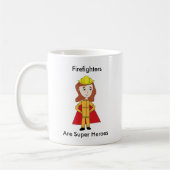 Firefighter Super Hero Female Personalize Kaffeetasse (Links)