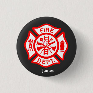 Firefighter-Symbol Fireman-Logo Button