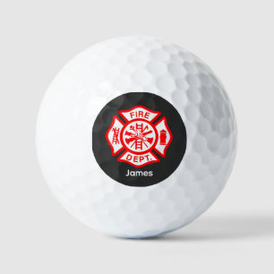 Firefighter Symbol Fireman Logo-Individuelle Name Golfball