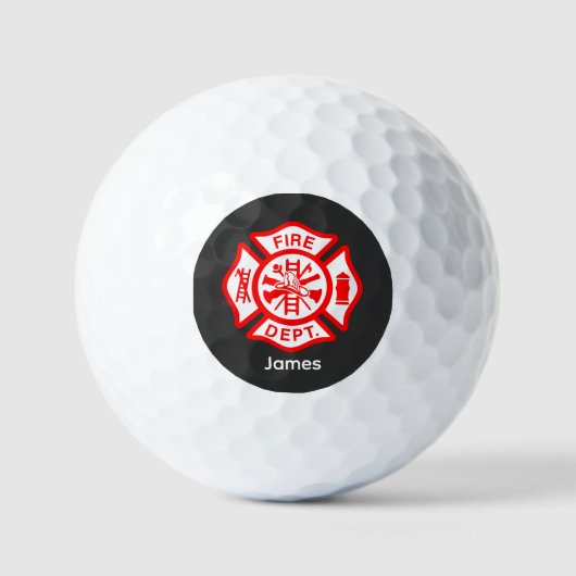 Firefighter Symbol Fireman Logo-Individuelle Name Golfball (Vorderseite)
