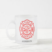 Firefighter Symbol Fireman Logo-Individuelle Name Mattglastasse (Links)