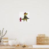 FIREFIGHTER T-REX DINOSAUR POSTER DESIGN HERUNTERL (Küche)