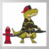 FIREFIGHTER T-REX DINOSAUR POSTER DESIGN HERUNTERL (Vorne)