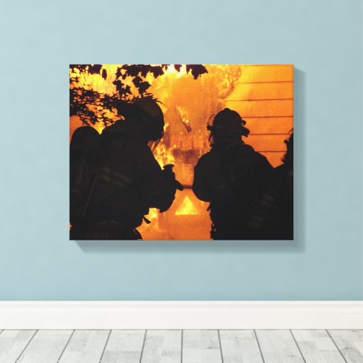 Firefighter Team Leinwanddruck (Insitu (Holzboden))