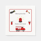 Firefighter-Thema Weißes zweisprachiges Papier Nap Serviette (Vorderseite)