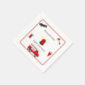 Firefighter-Thema Weißes zweisprachiges Papier Nap Serviette (Ecke)