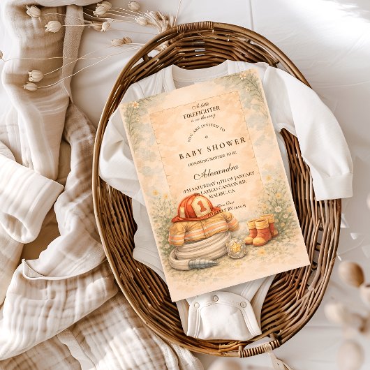 Firefighter Theme Baby Shower Einladung