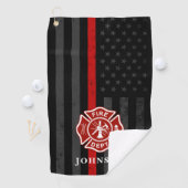 Firefighter Themed American Flag Golfhandtuch (Insitu)