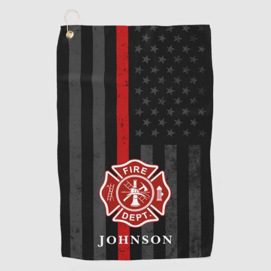 Firefighter Themed American Flag Golfhandtuch (Vorderseite)