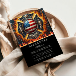 Firefighter Themed Senior Graduation Einladung