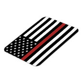 Firefighter Thin Red Line America Flag Fire Rescue Magnet (Linke Seite)