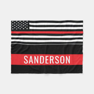 Firefighter Thin Red Line American Flag Feuerwehrm Fleecedecke