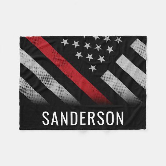 Firefighter Thin Red Line American Flag Feuerwehrm Fleecedecke (Vorderseite (Horizontal))