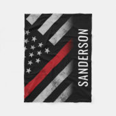 Firefighter Thin Red Line American Flag Feuerwehrm Fleecedecke (Vorderseite)