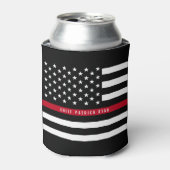Firefighter Thin Red Line American Flag Monogram Dosenkühler (Kanne Vorderseite)