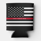 Firefighter Thin Red Line American Flag Monogram Dosenkühler (Vorderseite)