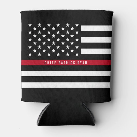 Firefighter Thin Red Line American Flag Monogram Dosenkühler (Vorderseite)