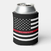 Firefighter Thin Red Line American Flag Monogram Dosenkühler (Kanne Rückseite)