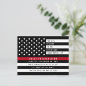Firefighter Thin Red Line American Flag Retirement Postkarte (Stehend Vorderseite)