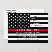Firefighter Thin Red Line American Flag Retirement Postkarte (Vorne/Hinten)