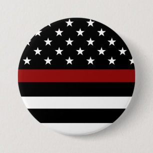 Firefighter Thin Red Line Button