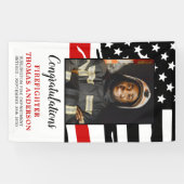 Firefighter Thin Red Line Custom Foto Retirement Banner (Horizontal)