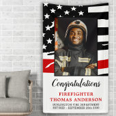 Firefighter Thin Red Line Custom Foto Retirement Banner