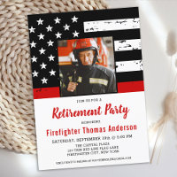 Firefighter Thin Red Line Custom Foto Retirement